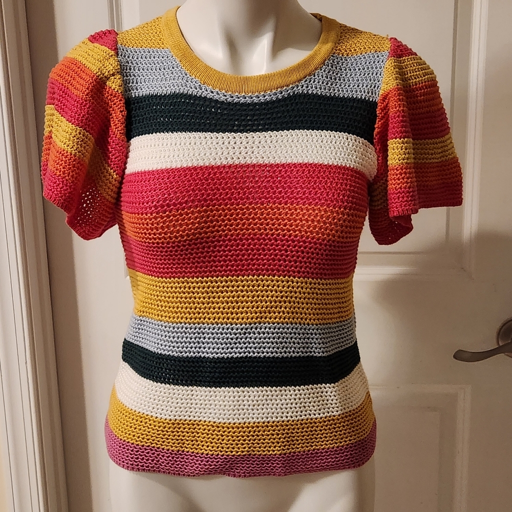 Evereve XS knit like, cottn short sleeves top